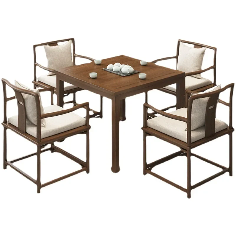 New Chinese solid wood eight immortals table dining table tea house chess and card room square