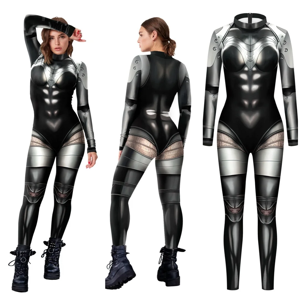 

Women Men Punk Robot Abstract Art Geometry 3D Printed Jumpsuit Halloween Cosplay Costume