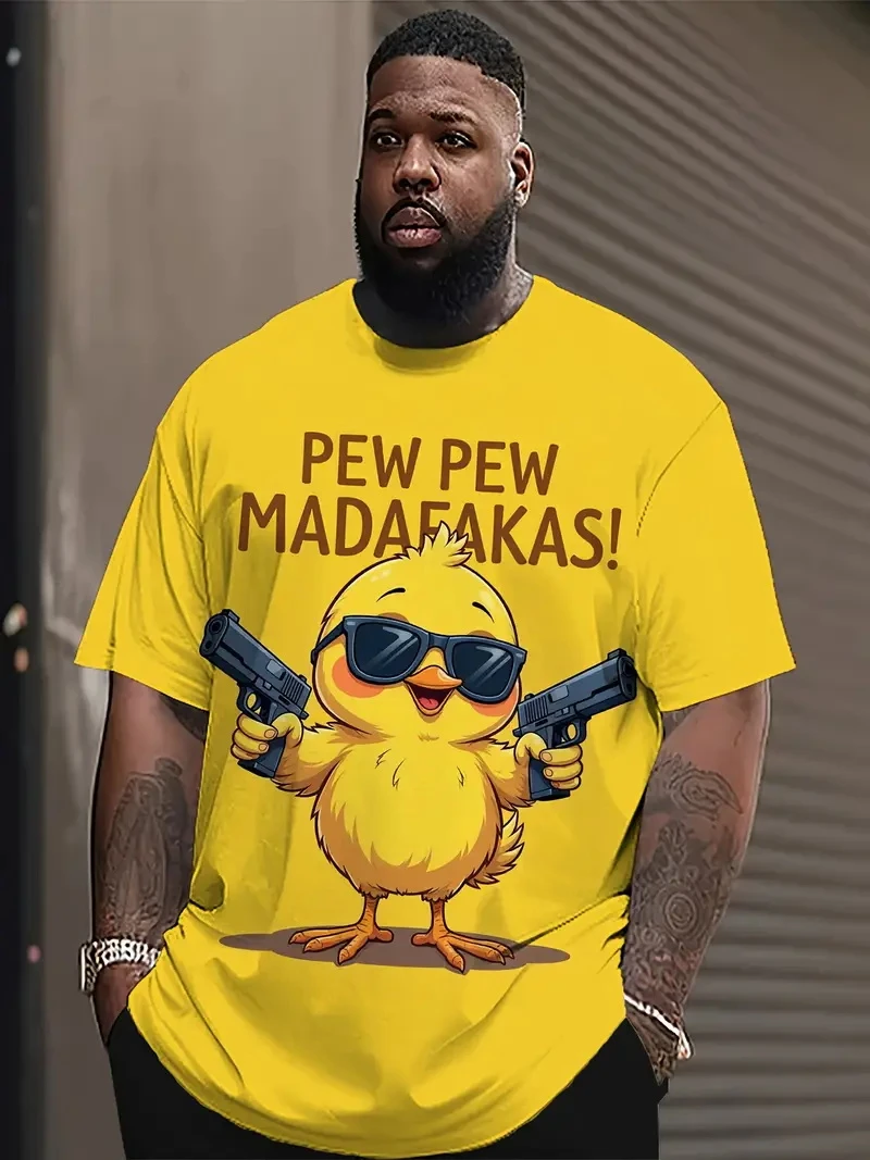 Nueva camiseta de verano para hombre, camisetas de manga corta con estampado divertido, moda de verano para actividades al aire libre, camisetas de cuello redondo, ropa holgada de gran tamaño para hombre