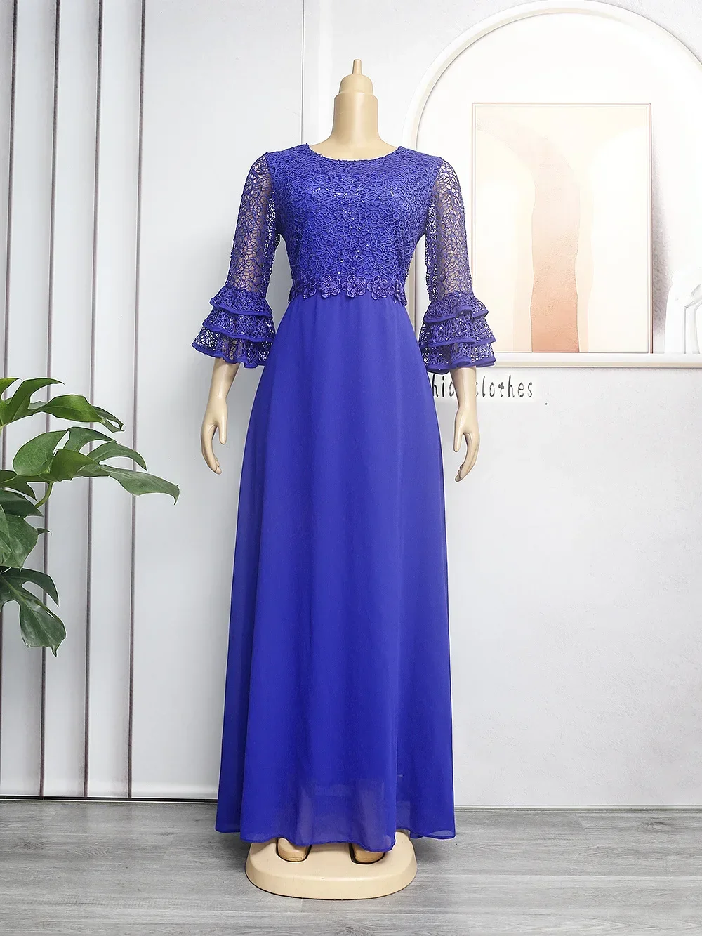 blue dress for baby girl Summer African Wedding Party Dresses for Women Elegant African Short S –  Mega Mart Center