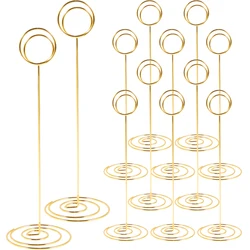12Pcs Metal Place Card Holders Photo Clip Stands Wedding Table Number Name Sign Stand Holder for Wedding Birthday Party Supplies
