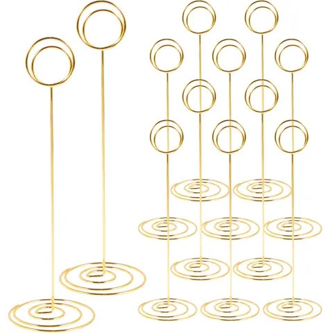 12 szt. metalowych uchwytów na karty miejsc Stojaki na zdjęcia Stojaki na numery stołów weselnych Uchwyt na znaki na weselne przyjęcia urodzinowe
