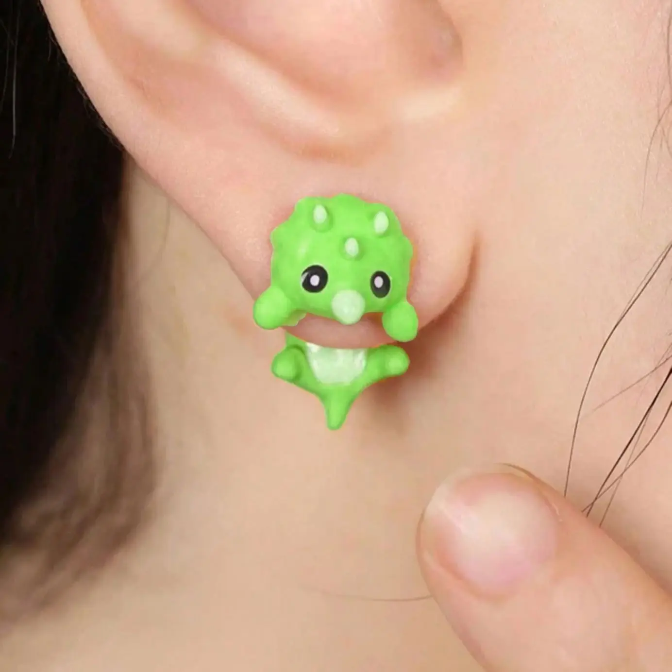 Pendientes de dinosaurio de estilo coreano para mujer, pendientes de cocodrilo de Metal, Mini joyería de animales lindos