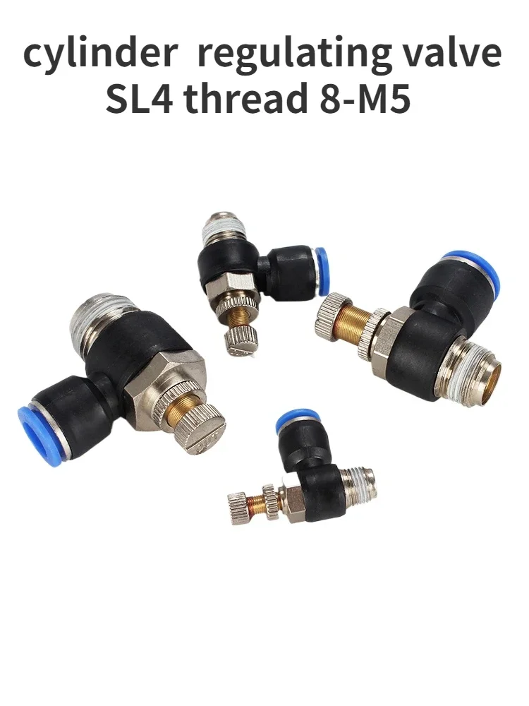 SL connector gas quick plug throttle valve 01 Pneumatic 6 Adjustable 02 cylinder speed regulating valve SL4 thread 8-M5