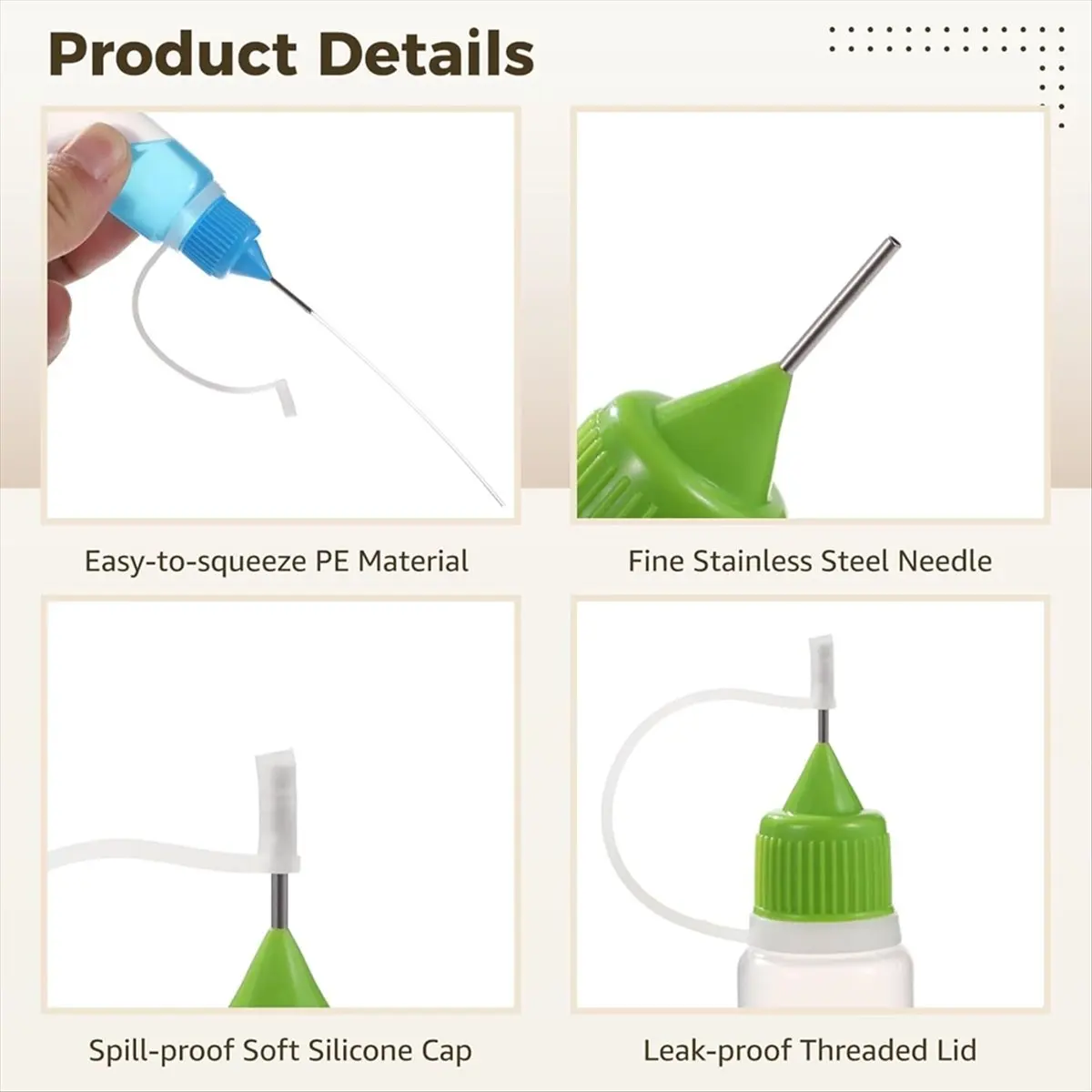 

100 шт. аппликаторы для наконечников, мини-бутылки с аппликатором 10 мл/0,34 унции, для жидкого масла «сделай сам», квилтинг, акриловая живопись