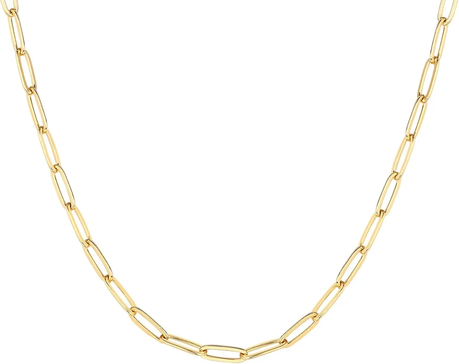 14K Gold Plated Curb Paperclip Box Sphere Bead Snake Herringbone and Figaro Chain Adjustable Necklace