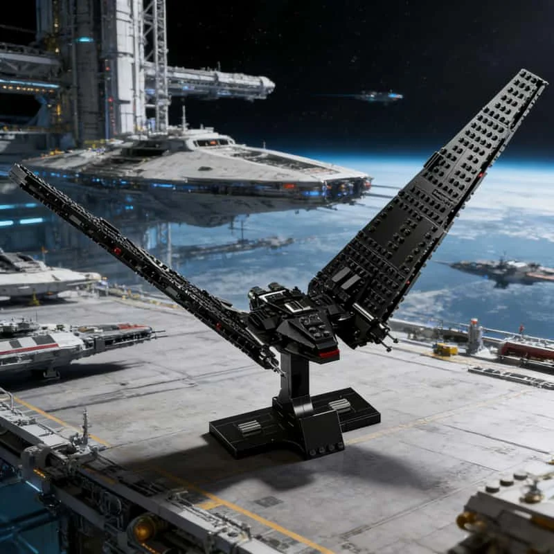 

The new 387-piece battleship mothership model space spaceship bridge commander construction building block assembly toy gift