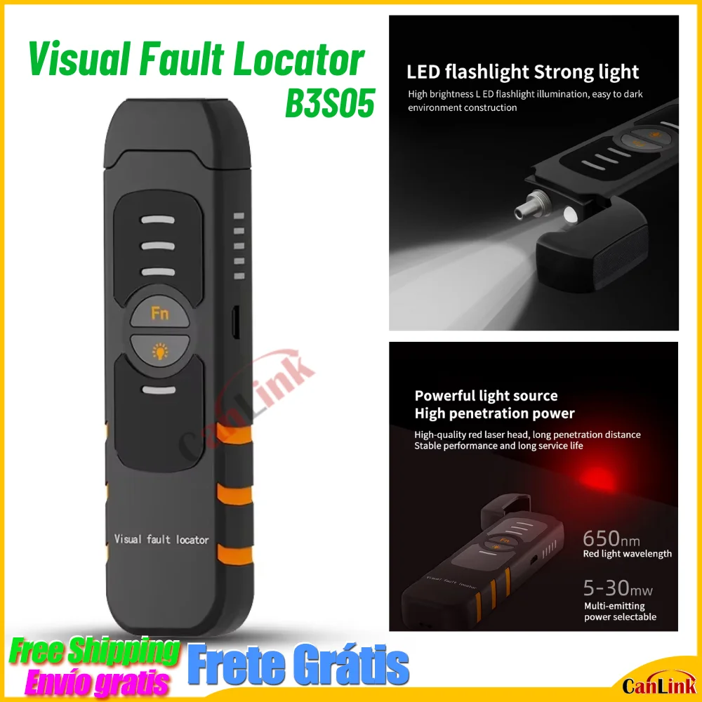 

Handheld Power Meter 5MW Tester Pen VFL Red Light Optical Fiber Optic 5Km Visual Fault Locator