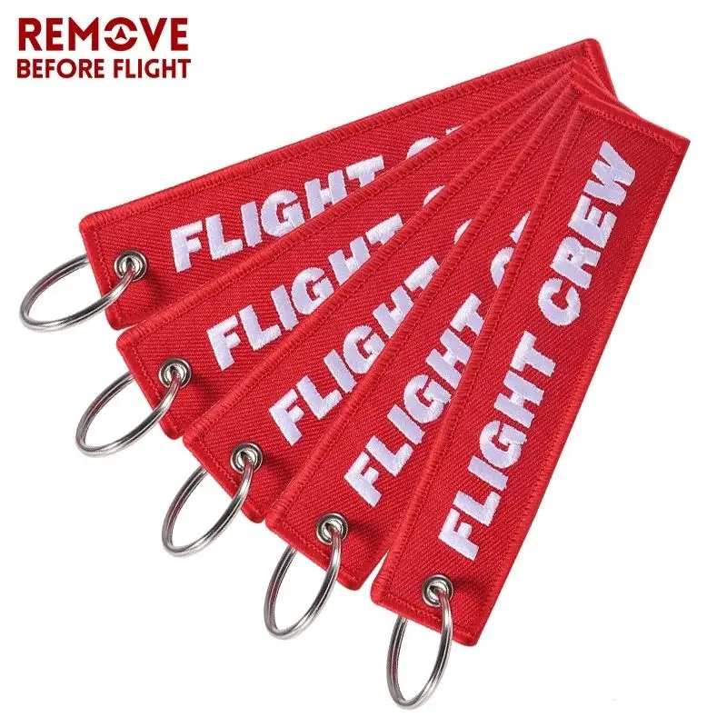 5PCS Flight Crew Both Sides Embroidery Keychain Lanyards Strap Friendship Christmas Gifts For Card Badge Gym Key Chain Stuff