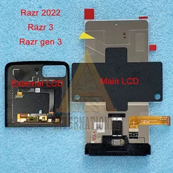 6.7''Original Amoled For Motorola Razr 2022 LCD Razr 3 Display Touch For Moto Razr 40 (2023)/ Razr 40 Ultra(2023)/50 Ultra 2024