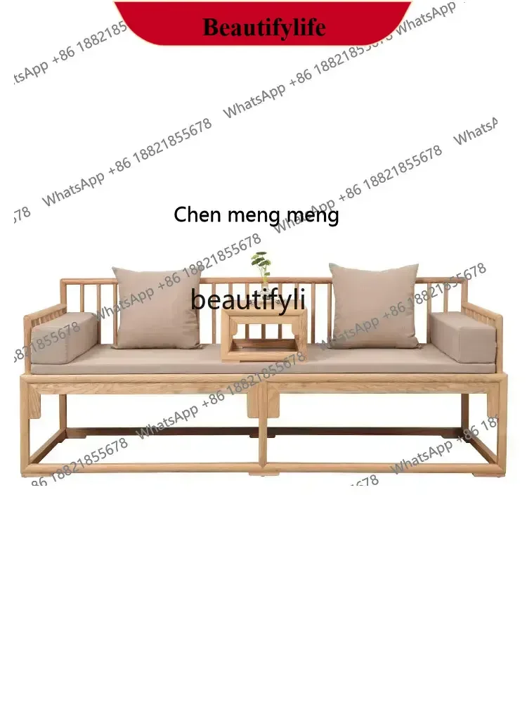 

z183 New Chinese solid wood sofa Small apartment sliding bed Living room household Arhat bed B & B sofa retractable bed