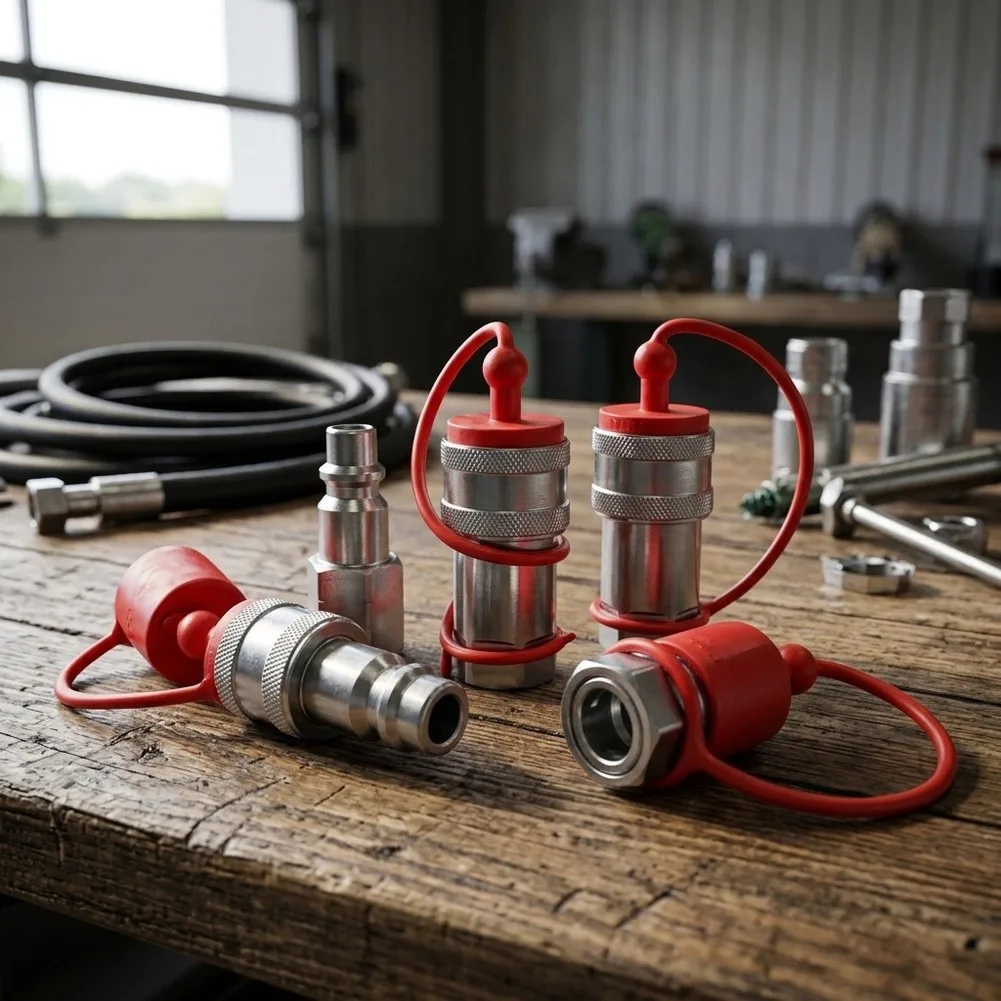 ISO7241A Hydraulic Quick Connect Coupler Fittings 12 14 38 NPT Sizes For Safe and Reliable Connection in Tough Conditions