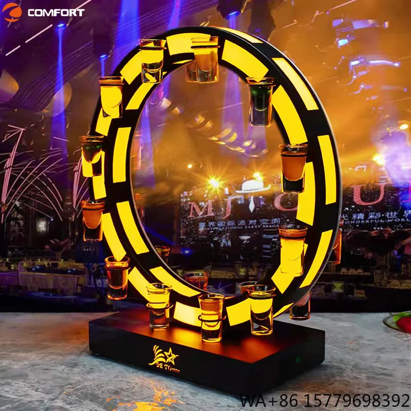 LED Bottle Presenter Champagne Display Stand VIP Glow Bottle Service Rack with Lights for Nightclub Bar