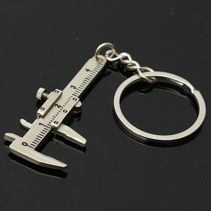 Fashion Creative Vernier Caliper Keychain for Woman Man Jewelry Accessories Christmas Gift Portable Gadget Model Tool Keychain