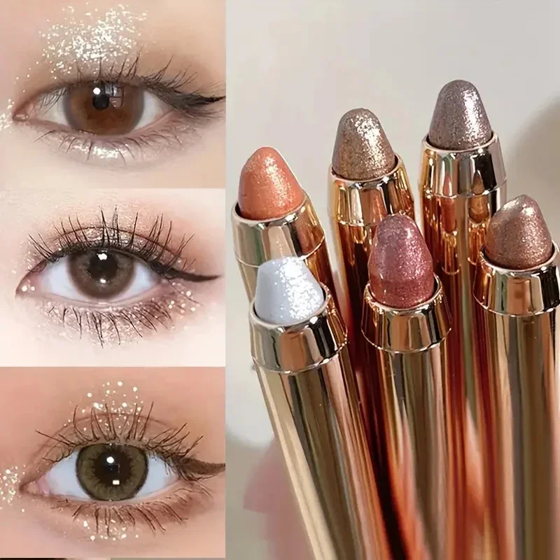 Rozświetlacze Cienie do powiek Kredki Perłowe, delikatne, połyskujące, rozjaśniające, długotrwałe, nie rozmazujące się Cienie do powiek w sztyfcie Dwustronne