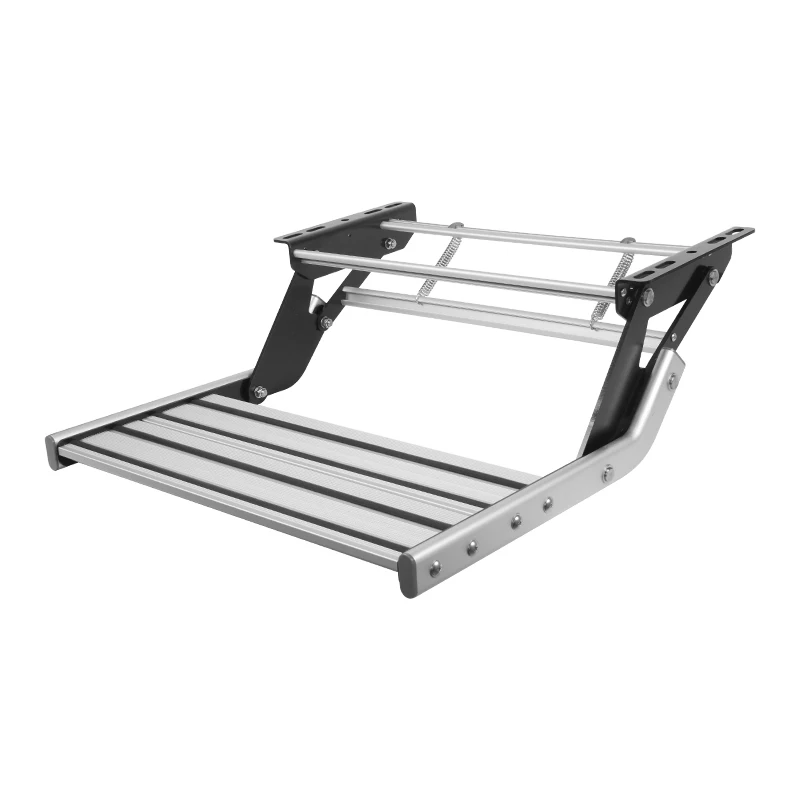 

HEYRV 519mm RV Folding Step with LED Light Single/Double Manual Drop Down Anti-slip Stairs for Caravan Trailer Door Entry