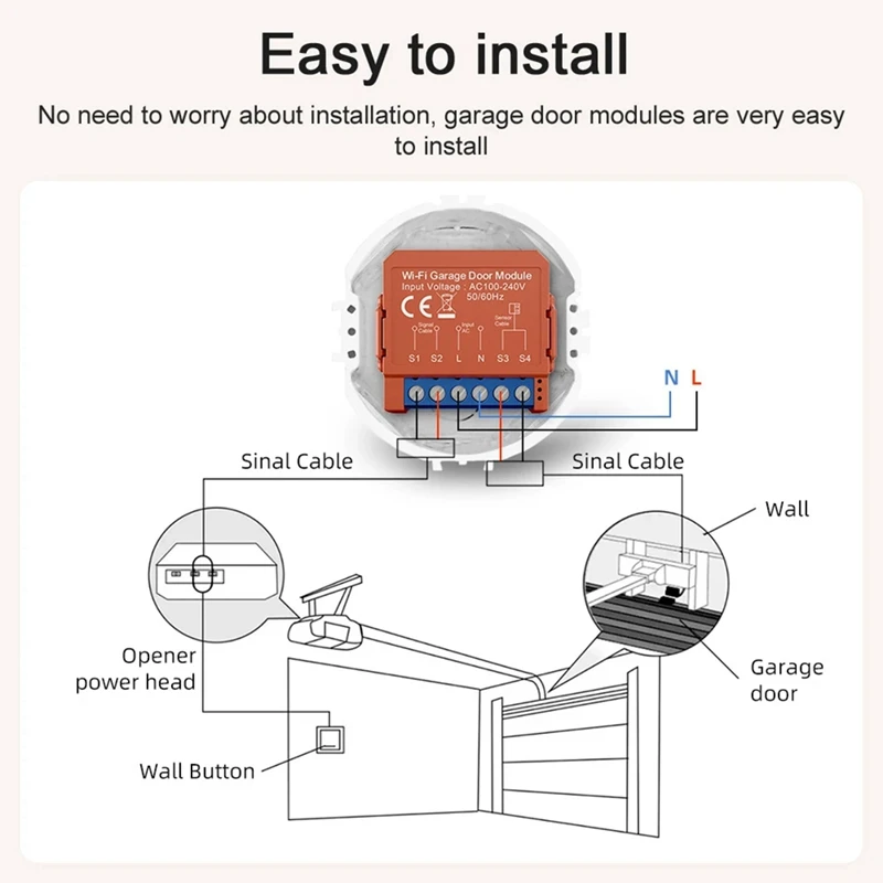 Tuya Smart Garage Door Opener Wifi Garage Door Module Timing Garage Flap Roller Shutter Door Smart Switch On-Off