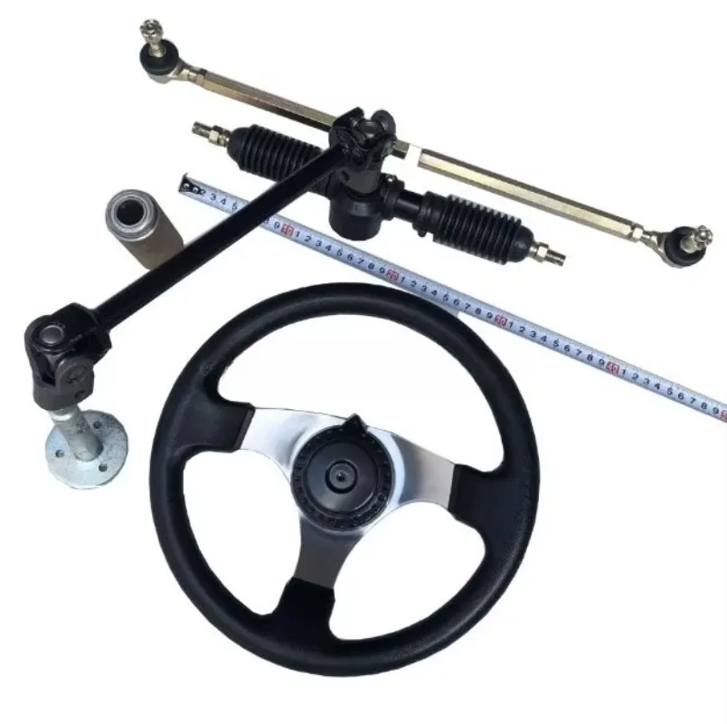 420 Steering Wheel Steel Kit Gear Rack Pinion Adjustable Shaft Set for Go Kart