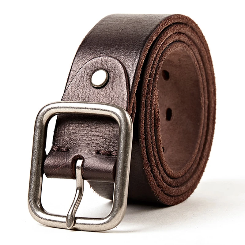 Men's Genuine Leather Belt Alloy Buckle Retro Design High-quality Brand Needle Buckle Belt for Men Top Cowhide Waistband