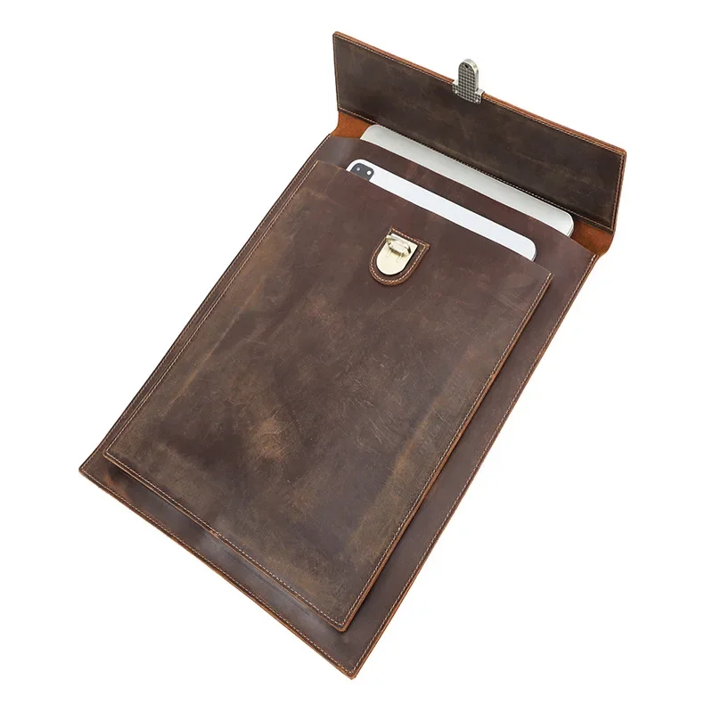 

Applicable to 16-inch leather laptop case, clamshell computer bag ipad12.9 leather case
