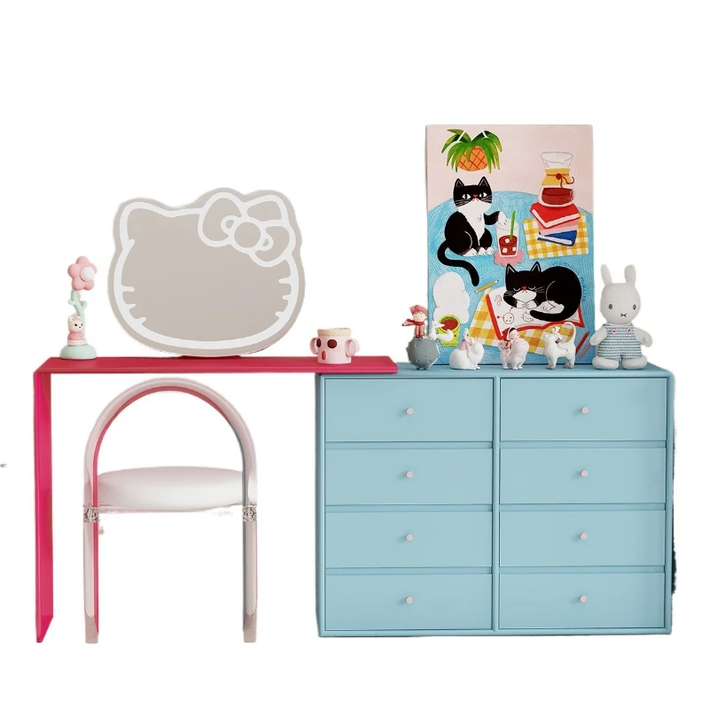 

Dresser chest of drawers integrated bedroom small apartment retractable contrast dressing table storage cabinet