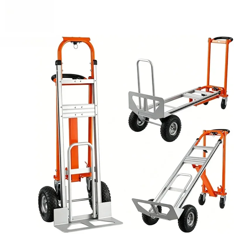 3 in 1 Foldable Aluminum Alloy Dolly Cart, Heavy Duty Hand Truck for Logistics Courier Delivery