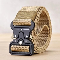 Red Ears Plastic buckle tactical belt men's multifunctional military fan canvas belt outdoor faux nylon training waist belt