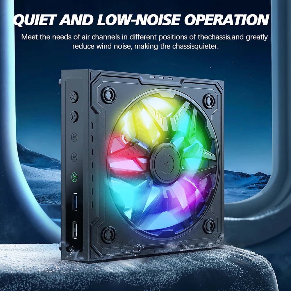 لوحدة التحكم Xbox Series X مروحة علوية منخفضة الضوضاء مع ضوء RGB مروحة تبريد تلقائية نظام تبريد مقاوم للغبار 3 سرعات لمشغلات الألعاب