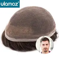Nudos blanqueados, prótesis de cabello frontal de encaje para hombre, peluca de cabello humano, peluquín de encaje francés, pelucas para hombres, sistema de cabello de encaje completo, peluca para hombres