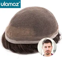 Bleach Knots Lace Front Male Hair Prosthesis Man Wig Human Hair French Lace Toupee Wigs For Man Full Lace Hair System Men's Wigs