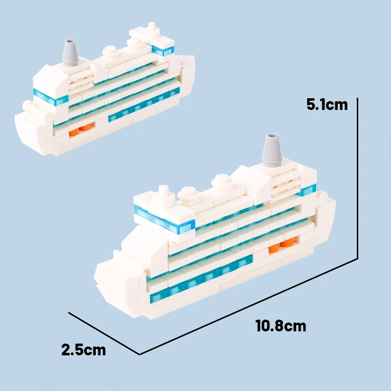 City Boat Model Building Blocks Street View sottomarino Cargo Ship Titanic Cruise accessori mattoni Halloween Friends Toys Gifts