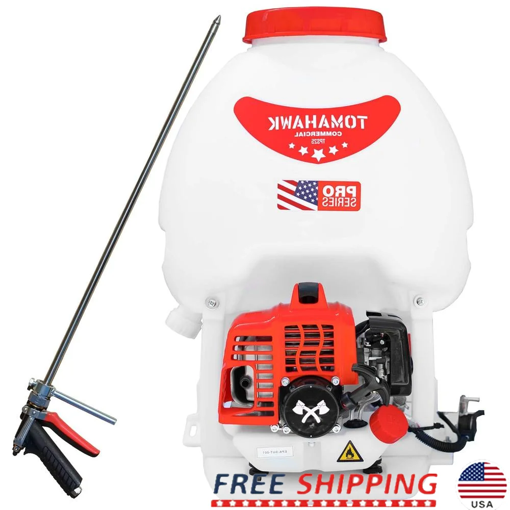 Gas Backpack Sprayer 5 Gallon 450 PSI Pump Garden Spraying Irrigation Rod Efficient Root Protection One Acre in 15 Minutes