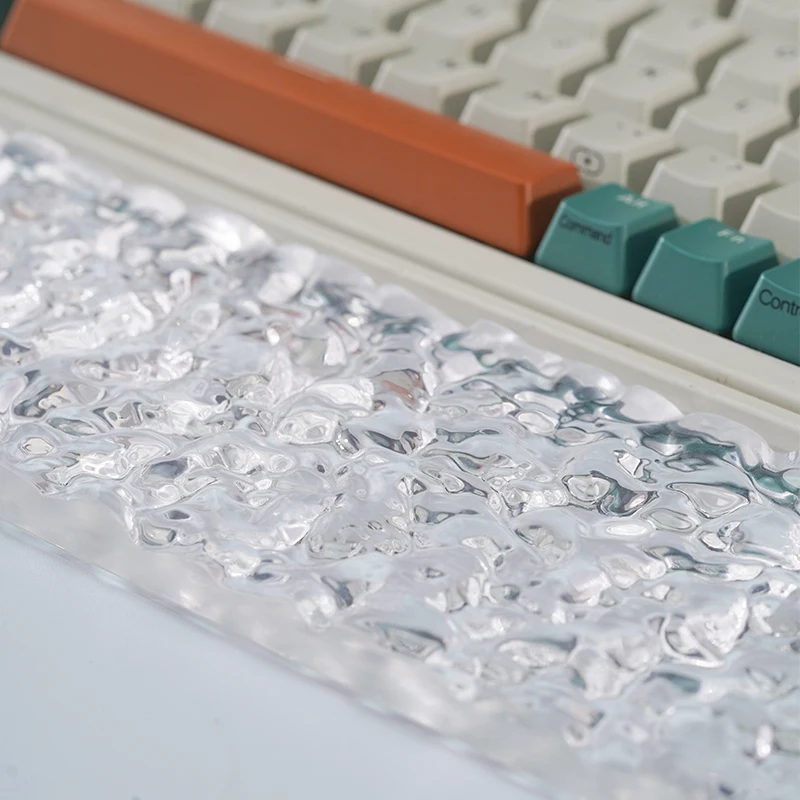 Reposabrazos de acrílico para teclado mecánico, almohadilla ergonómica con ondulación de agua personalizada, reposamuñecas transparente, 68/87/104