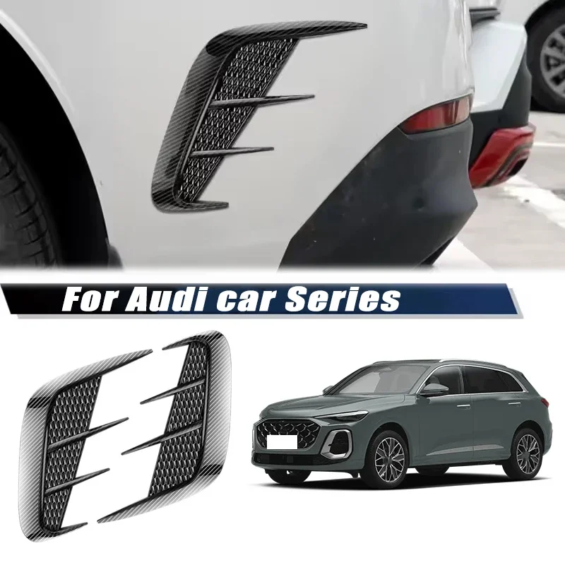 Carbon Fiber Car Fender Trim Car Sticker Shark Gills Simulation Side Intake Body Sticker Accessories For Audi Car Series