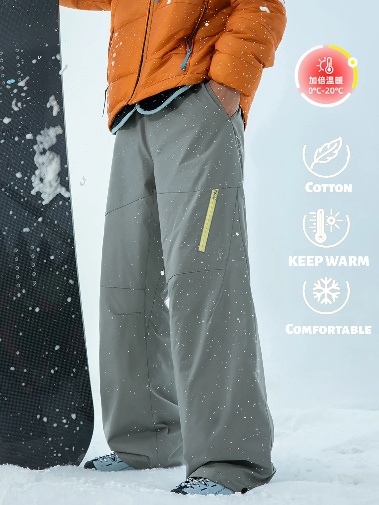 

Outdoor Thermal Fleece-Lined Pants Men's Functional Workwear Trousers Relaxed Straight-Leg Pants