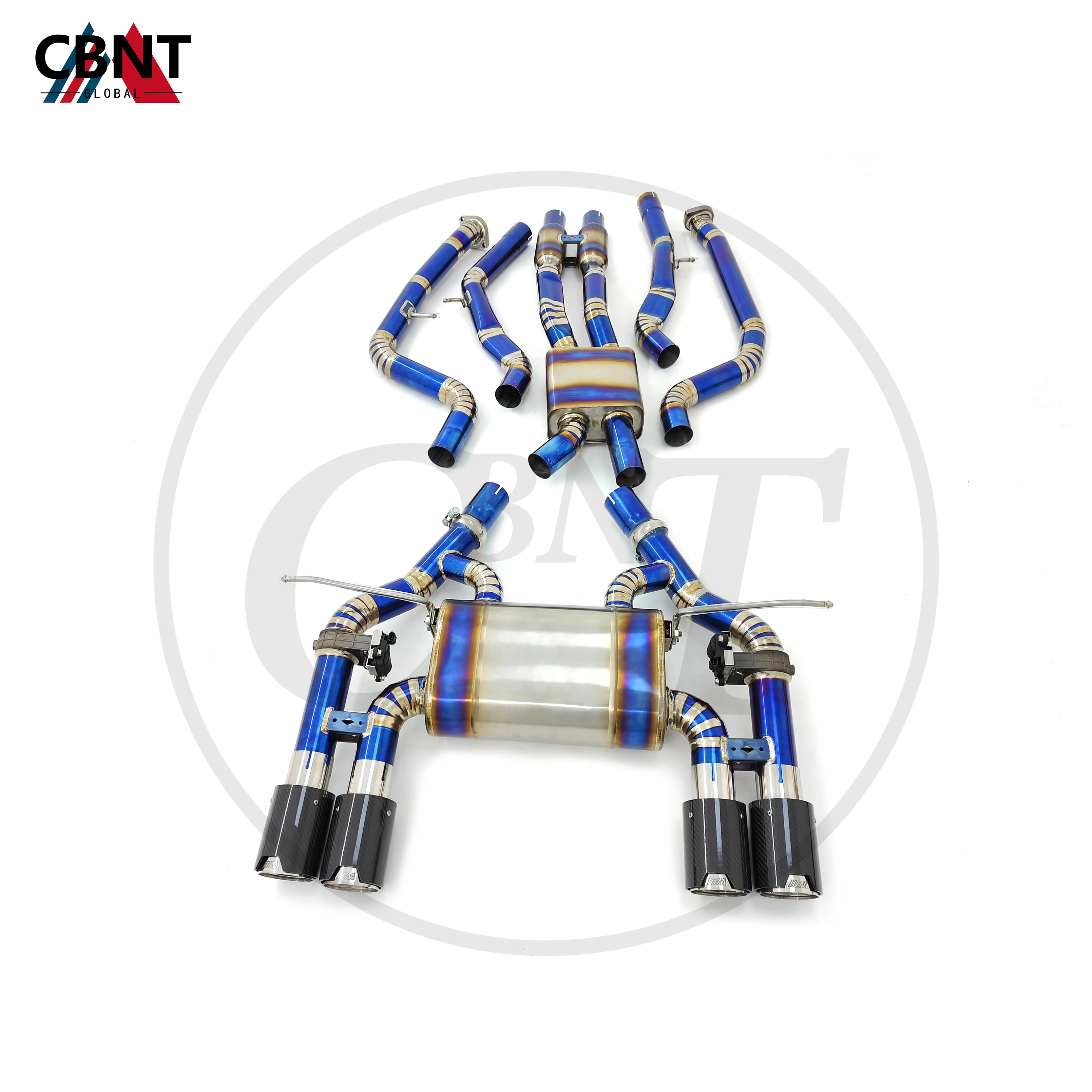 CBNT Exhaust-Pipe Catback with Valve Muffler for BMW F80 M3 F82 M4 S55 3.0T TC4 Titanium Alloy Tuning Valved Exhaust Systems