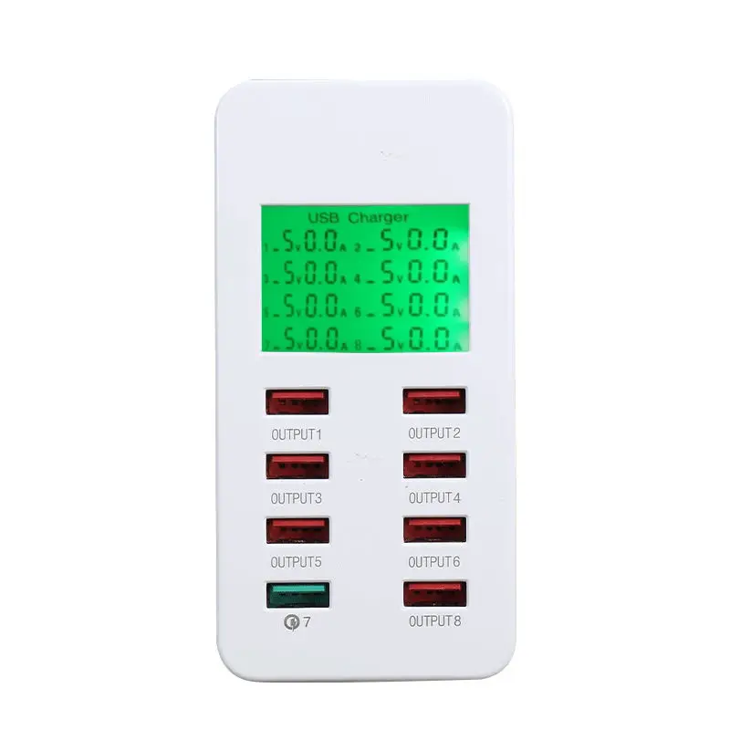 60W USB C Charger QC 3.0 8 Ports Type C PD Fast Charging Phone Adapter For iPhone Samsung Xiaomi Huawei Multi Ports Wall Charger