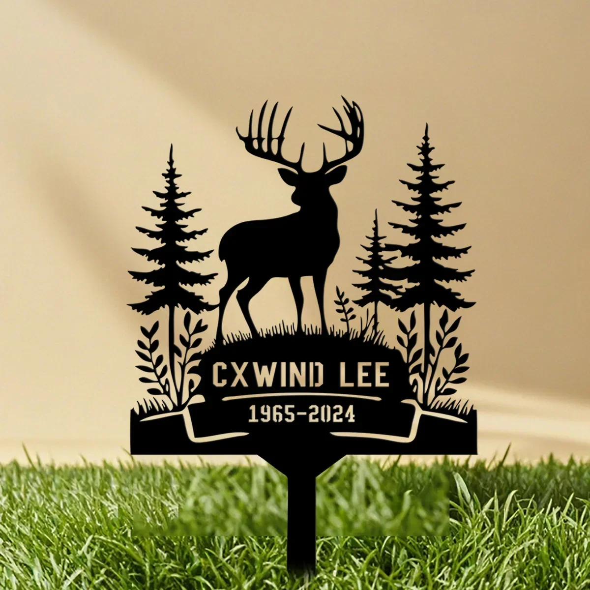 Custom Personalized Deer Hunting Memorial Stake, Custom Cemetery Stake, Grave Marker, Deer Hunter Memorial Stake, Hunter Loss