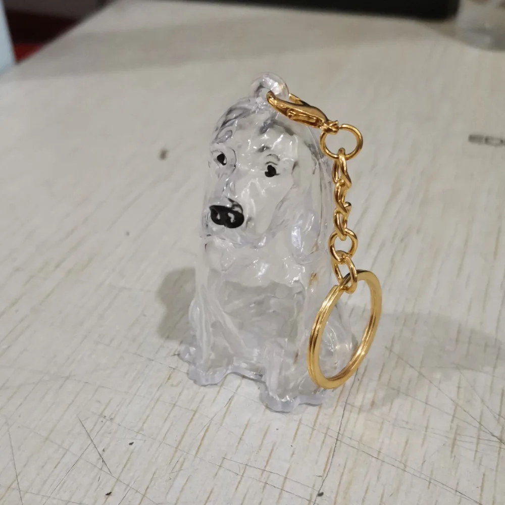 

Cartoon Dog Shape Dog Hair Storage Box Transparent Hair Grooming Pet Hair Keychain Keyring Acrylic Puppy Pendants Jewelry Gift