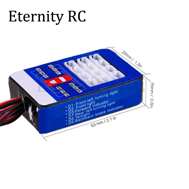 Flash de Simulation RC, Kit d'éclairage 12 LED, frein de direction pour modèles à échelle 1/10, voiture RC Yokomo Tamiya HSP HPI AXIAL RC4WD TRX