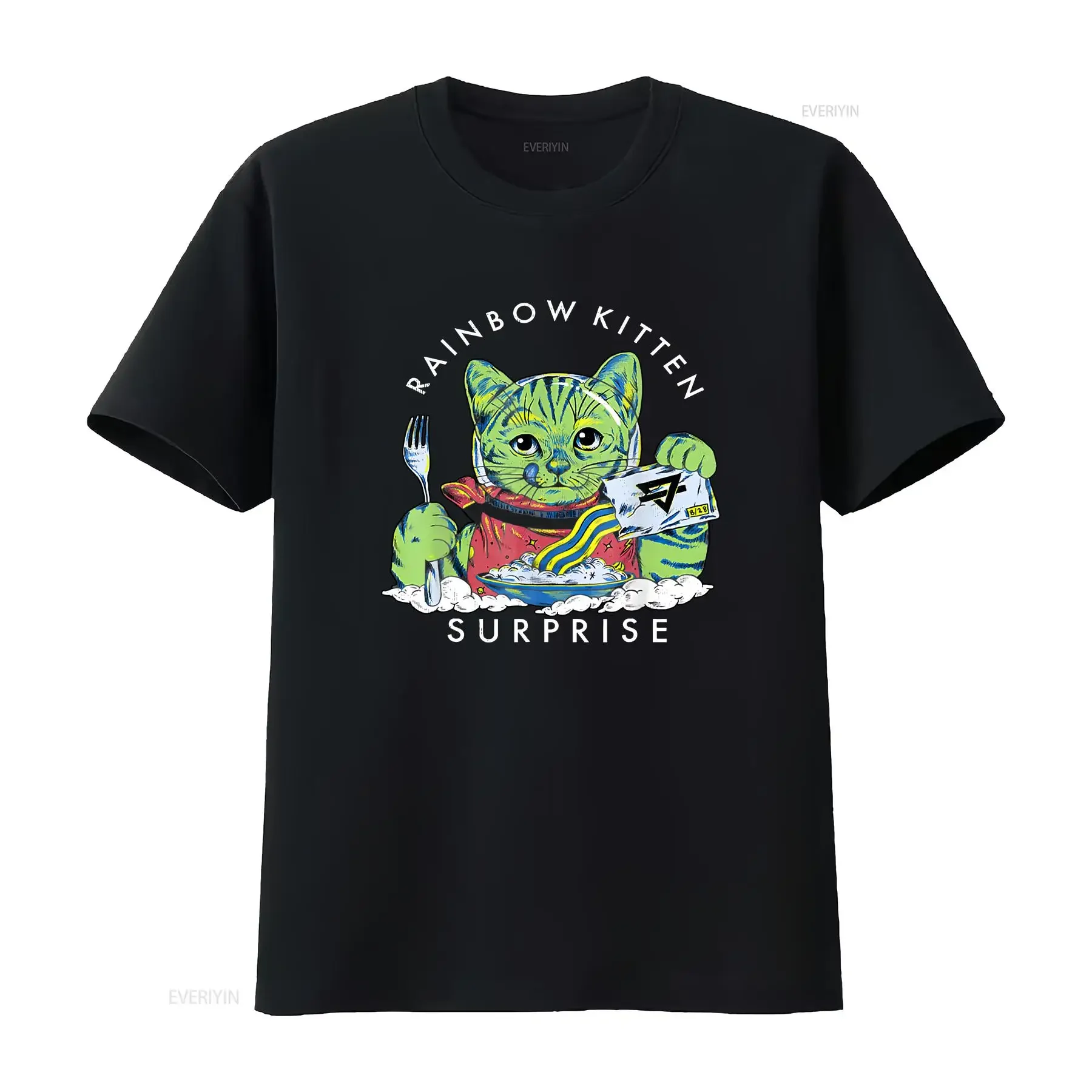 Cats Rainbow Kitten Surprise Cute Eat Retro Animals Vintage T Shirt SweaT 48273 vintage Washed Stretched Comfortable