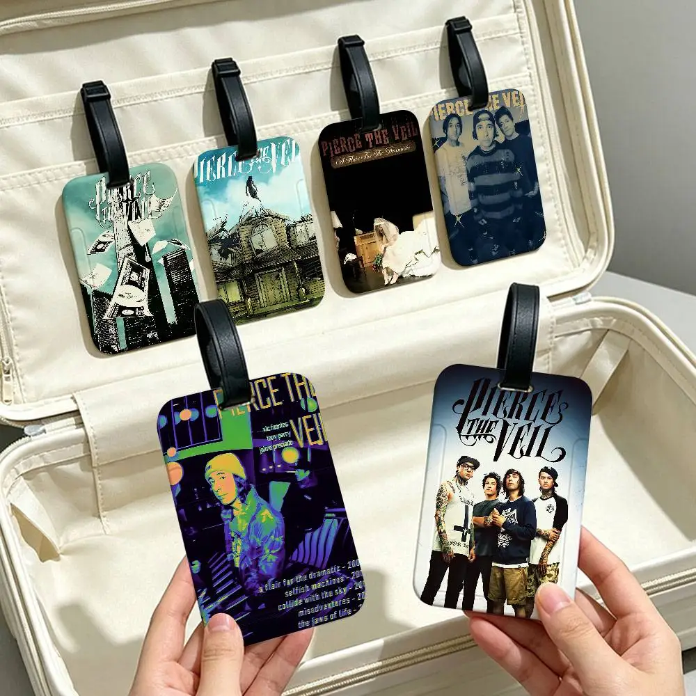 popular P-Pierce T-The V-Veil Band classic Anti lost Luggage Marker PVC Information Card Sleeve Portable Baggage Tag For Outdoor