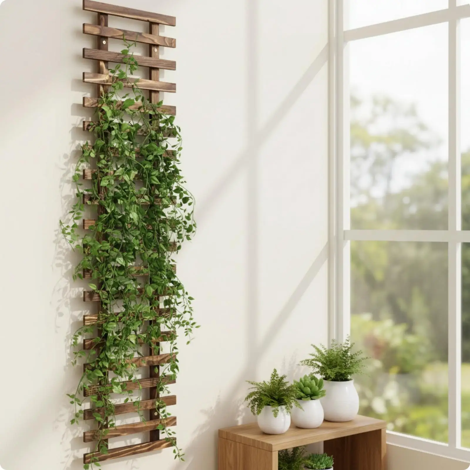 2 Pieces Wall Planter with Trellis Outdoor Vertical Wall Planter Climbing