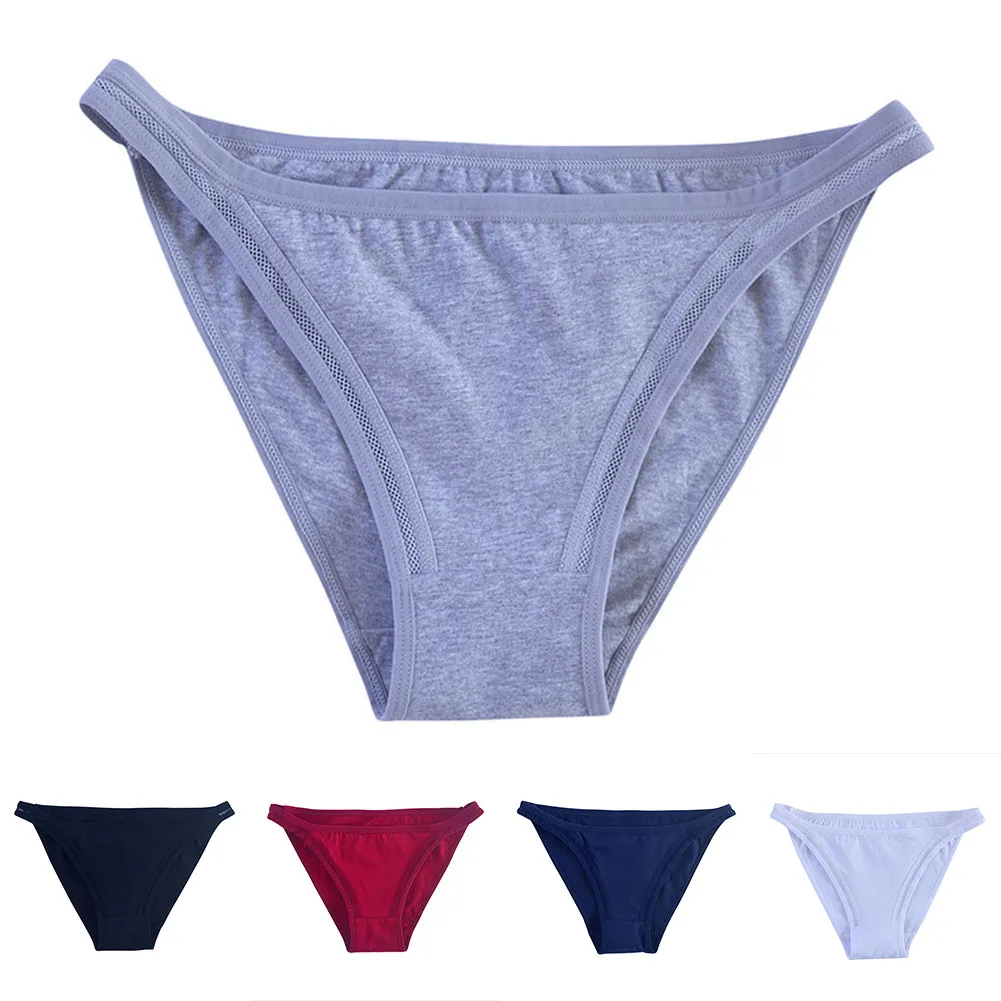 ملابس داخلية نصف تغطي الورك للنساء من القطن الخالص قابلة للتنفس وحزام رفيع بلون سادة ومريحة للسيدات Calcinha #6