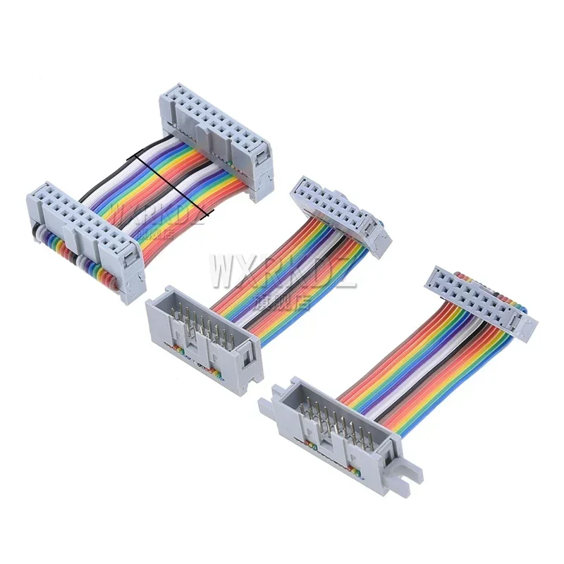 FC to DC3 2.54MM 10P/14P/16P/20/26/30/40/64 Pin Pitch IDC Color Flat LED Screen Connection JTAG Download Line  GPIO Ribbon Cable