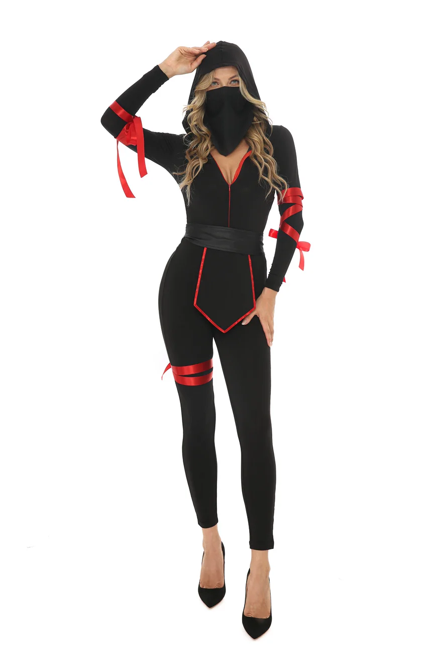 Disfraces de Ninja para mujeres adultas, traje de Cosplay de Anime samurái japonés, mono de guerrero de una pieza, vestido de carnaval