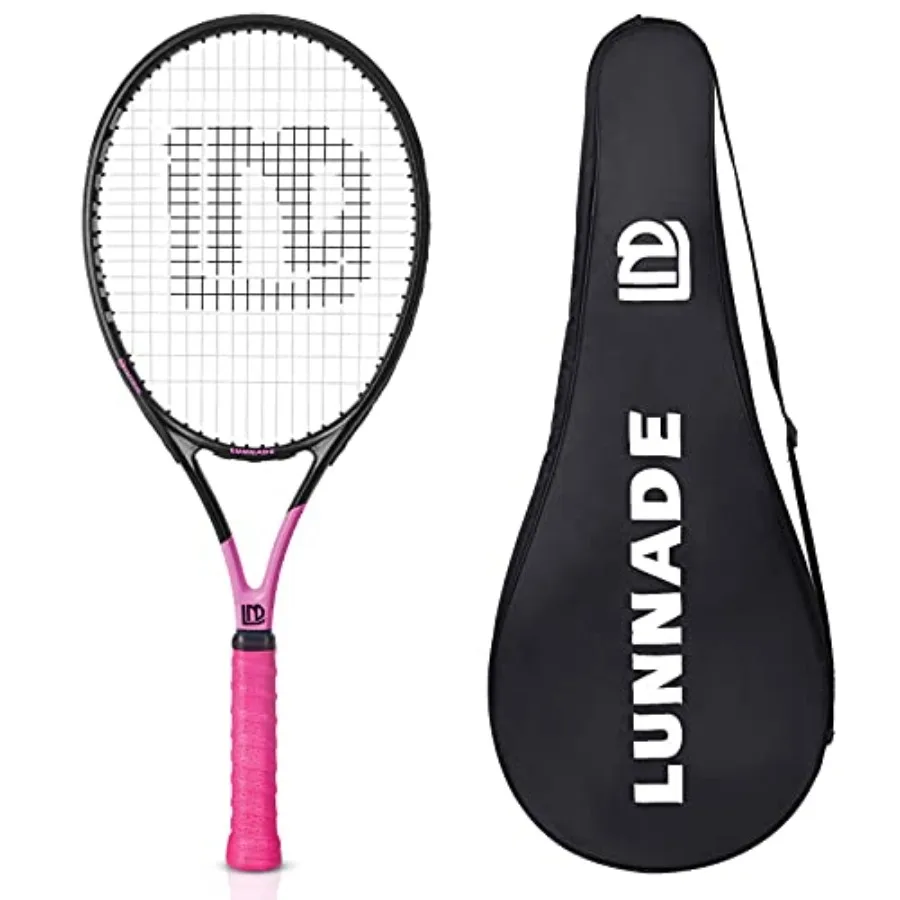 

Adults Tennis Racket 27 Inch, Shockproof Carbon Fiber Tennis Racquet Light-Weight, Pre-Strung and Regrip, Suitable for Beginner
