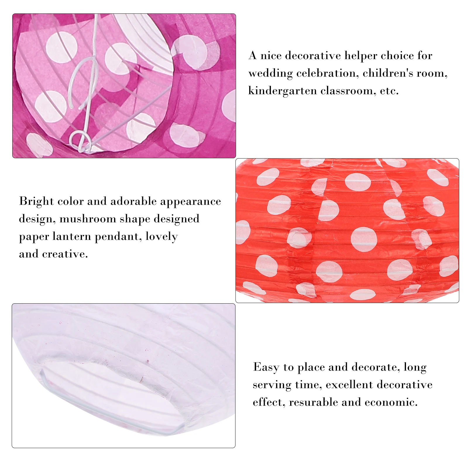 

Mushroom Lamps for Bedroom Paper Lantern Decorations Baby Shower Child Light Wedding