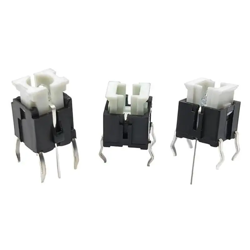 10Pcs 6x6mm LED Tactile Push Button Switch Self Reset Through Hole Momentary Push Button For Electronic DIY Project