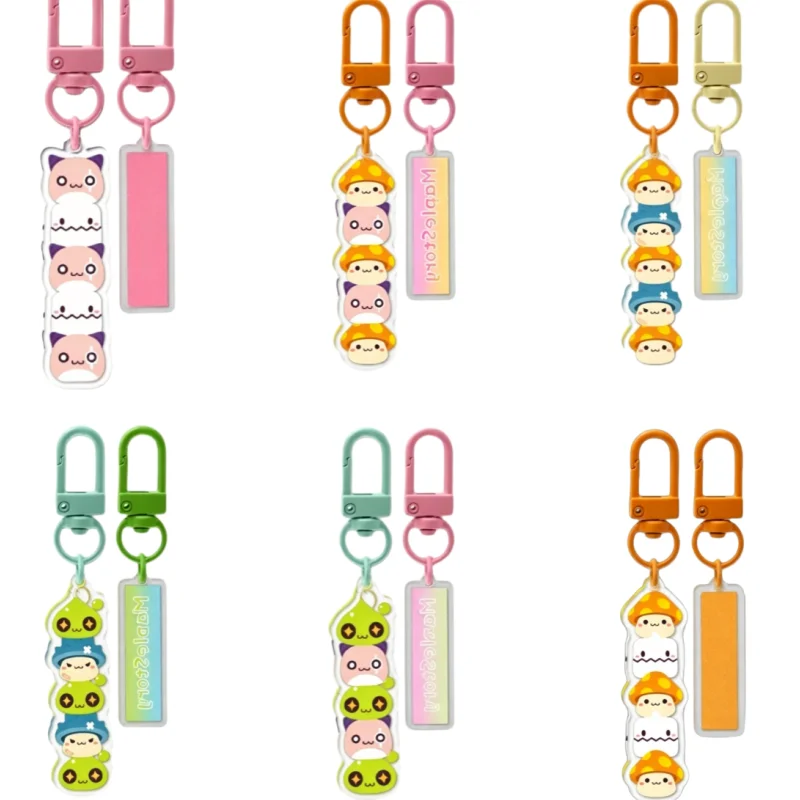 Porte-clés empilable en acrylique MapleStory, Slime, Haricot rose, Champignon orange, Champignon érotique, Pendentif de sac, Décoration nostalgique, Cadeau pour les fans